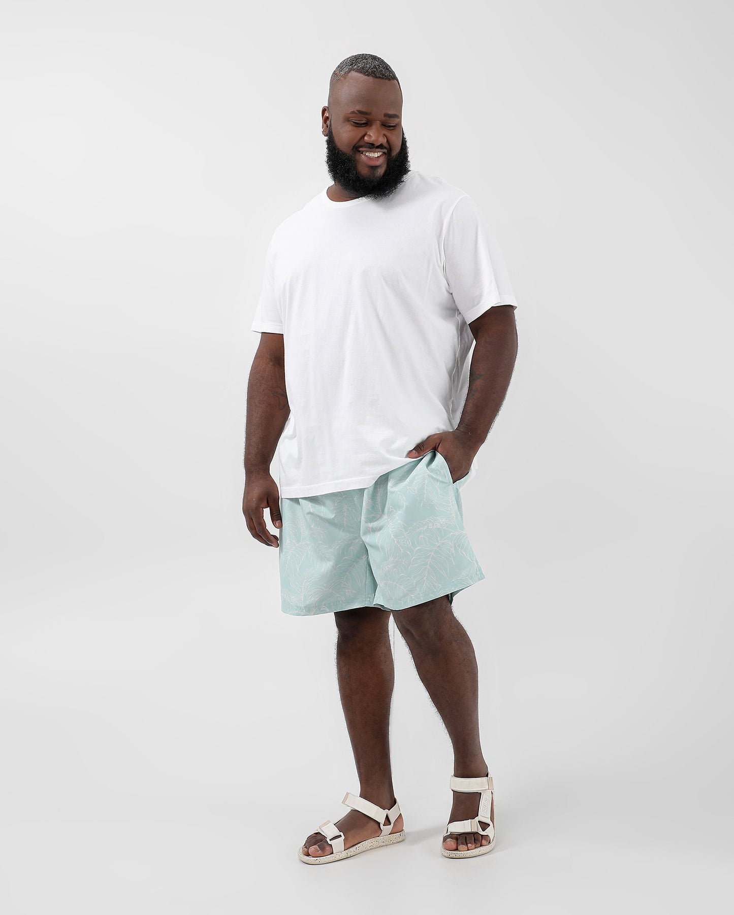 Men's Plus Size Green Leaf Print Bermuda Shorts | Allman By Riachuelo