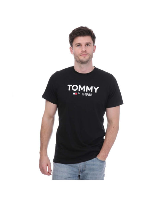 Maglietta Tommy Hilfiger Essentials Slim Fit da uomo in nero