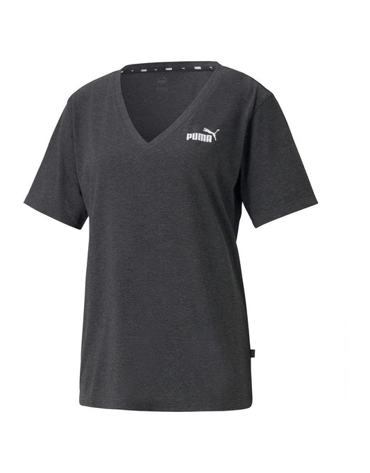 Camiseta reciclada de cuello en V con logotipo estampado y mangas cortas