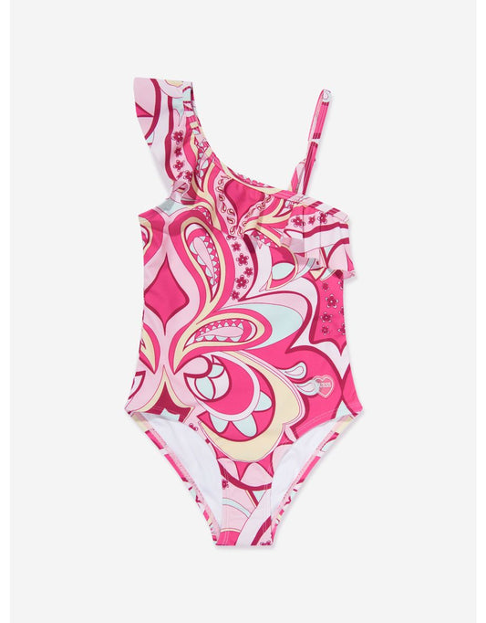 Costume da bagno rosa paisley per bambine