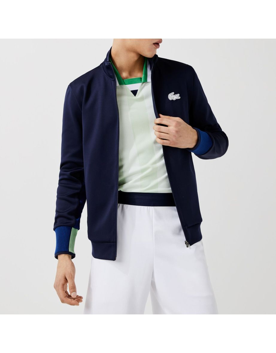 Jaqueta masculina Lacoste Sport com zíper para treino de corrida
