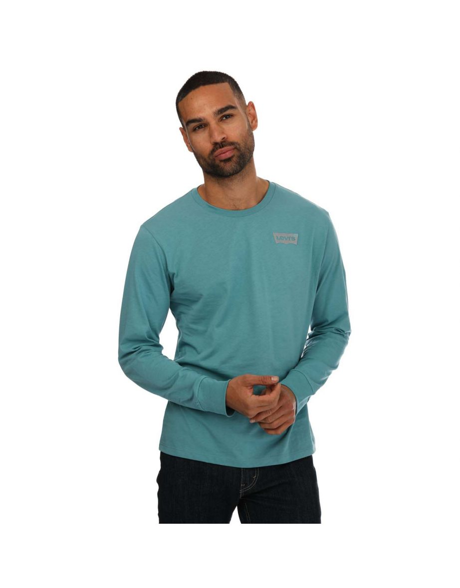 Camiseta de manga larga Levi's Batwing de hombre, turquesa