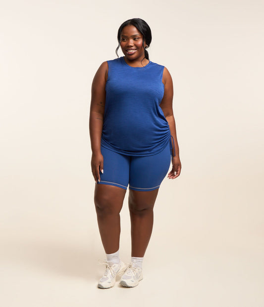 Pantaloncini da ciclismo con tecnologia Dry Curve blu Plus Size