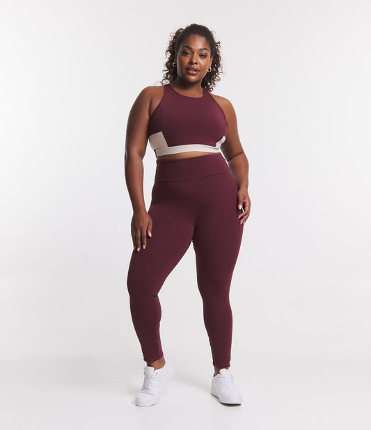Leggings esportivas com bolso interno Curve & Plus Size em Grape Purple