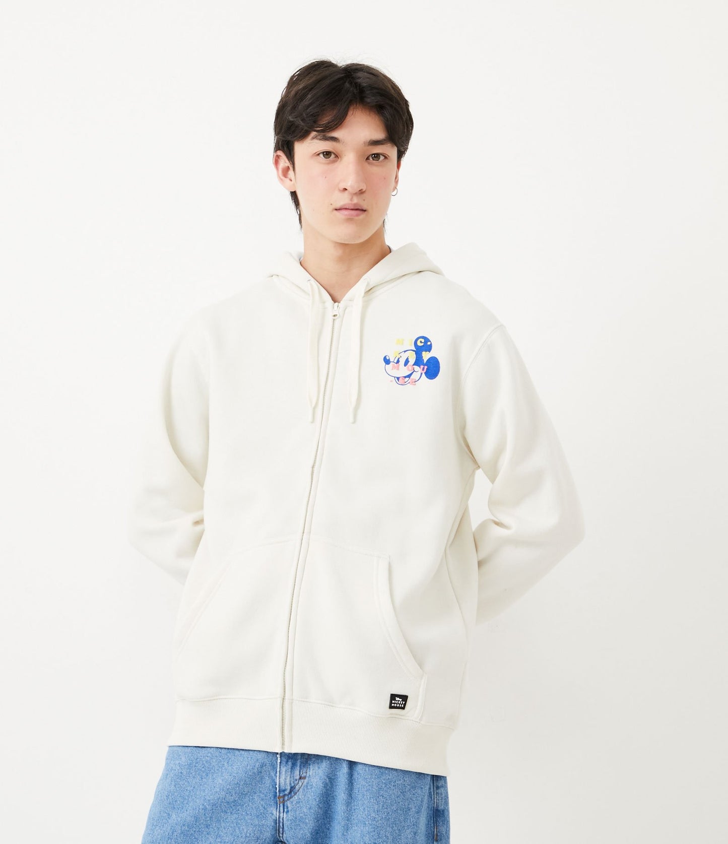 White Mickey Print Sweatshirt