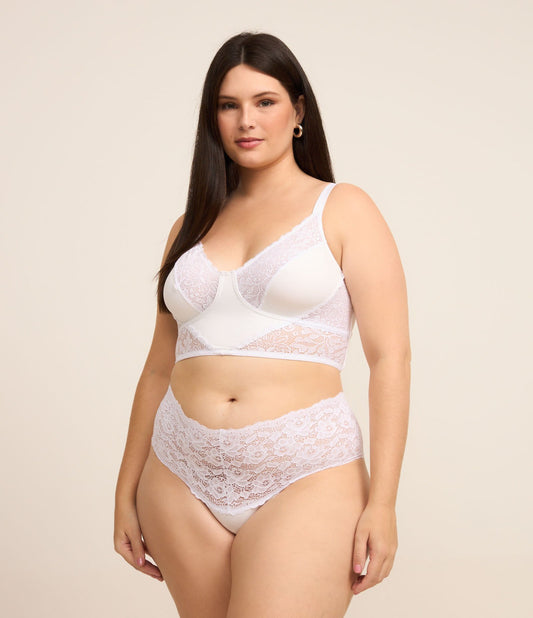 Mutandine Boyshort in pizzo bianco - Curve e taglie forti