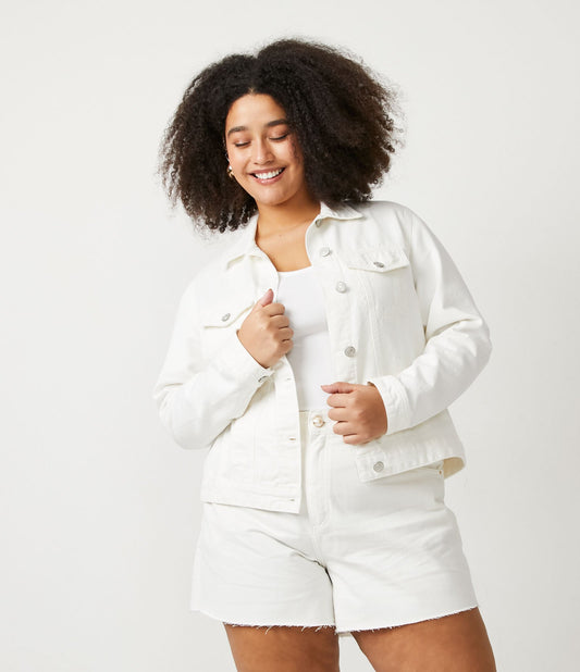 Jaqueta de sarja Off White Curve & Plus Size