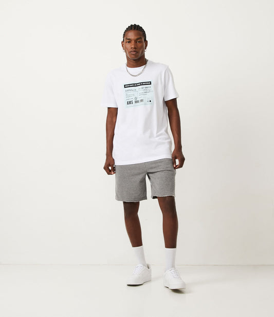 Shorts de moletom cinza com elástico na cintura