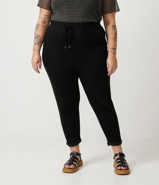 Pantaloni della tuta a gamba tesa Curve & Plus Size Nero