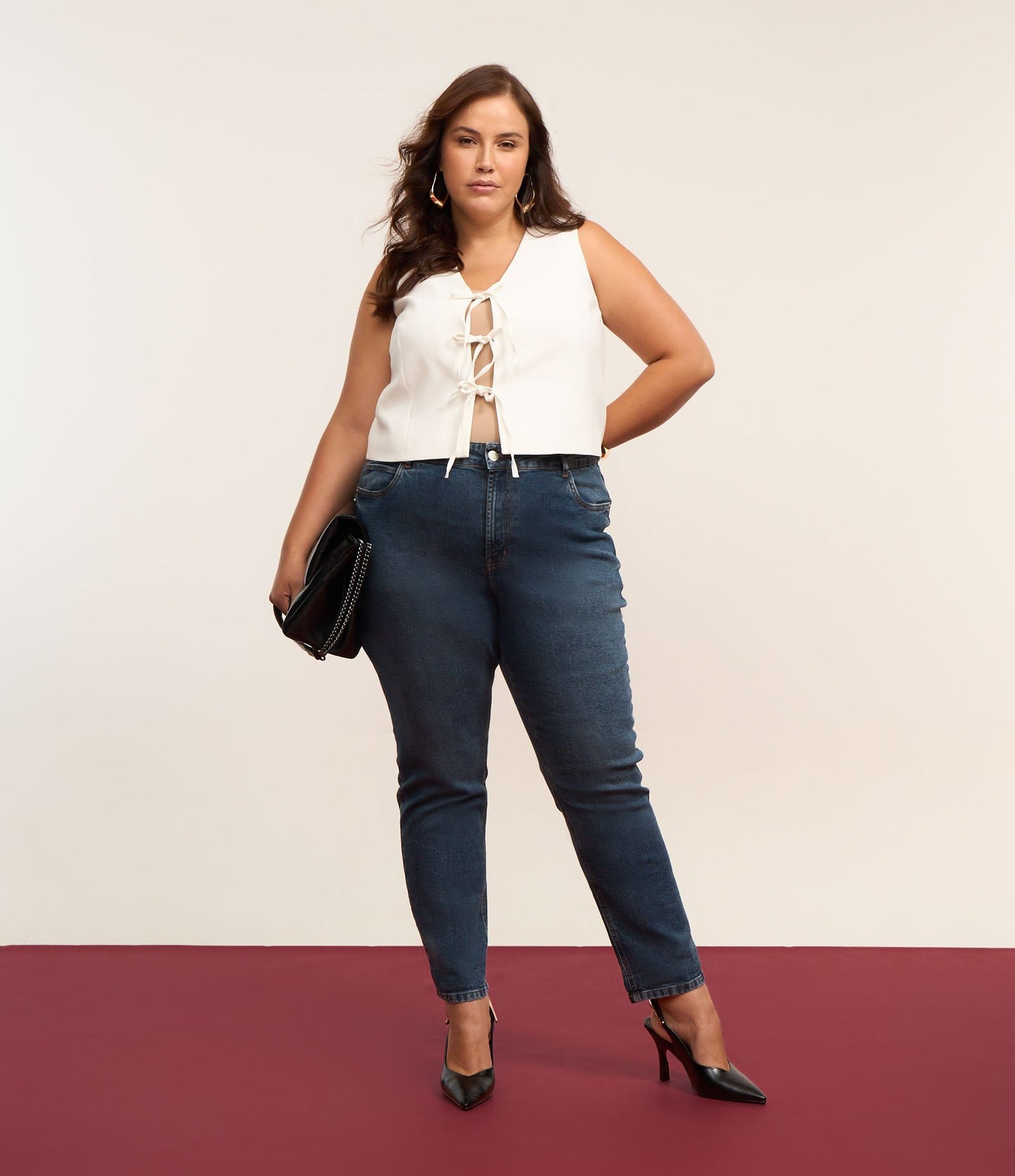 Jeans mamma con orlo elasticizzato e arrotolato, Curve e taglie forti, blu