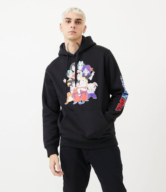 Moletom com capuz canguru estampado Dragon Ball preto