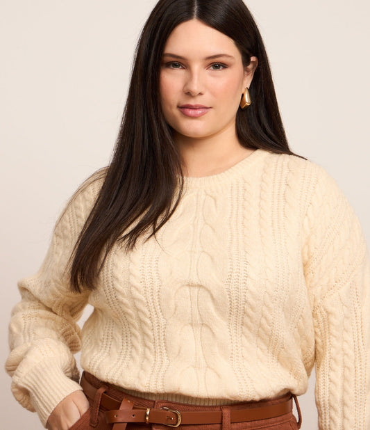 Maglione a maglia pesante in giallo, taglie forti e taglie forti