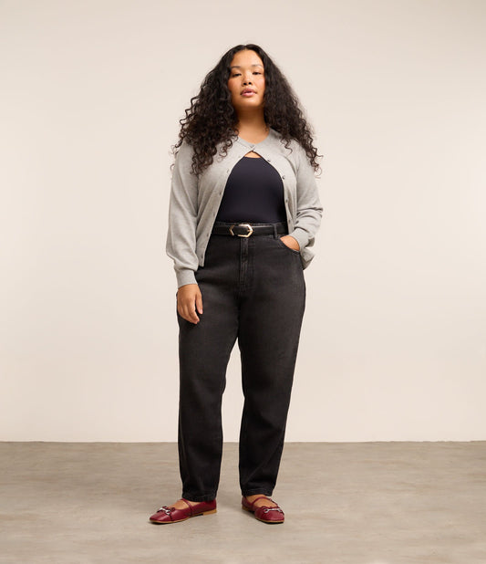 Jeans mamma con orlo arrotolato, Curve e taglie forti, nero