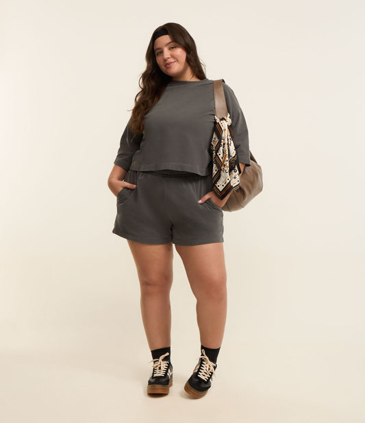 Pantaloncini da bagno grigi con effetto invecchiato - Curve e taglie forti
