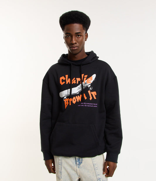 Relaxed Fit Sweatshirt with Charlie Brown Jr. Print in Black
