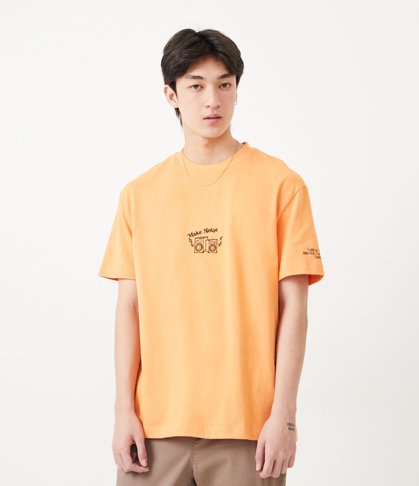 Camiseta de algodón naranja con estampado Soundbox