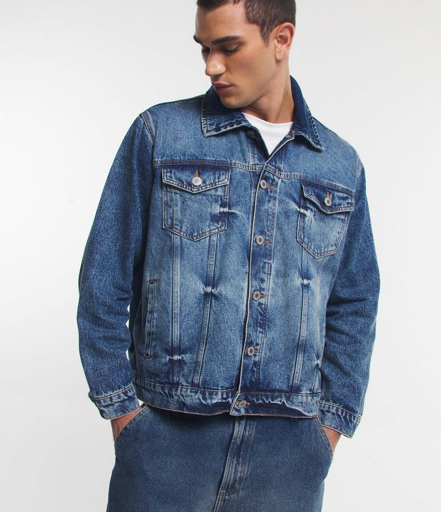 Jaqueta jeans azul Dirty Wash Trucker