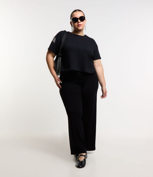 Pantalones pitillo negros de viscosa - Tallas grandes y curvas