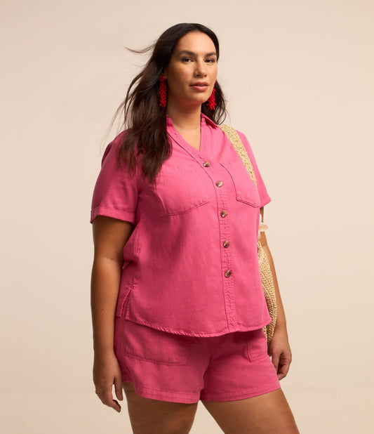 Camicia in twill rosa chiaro - Curve e taglie forti
