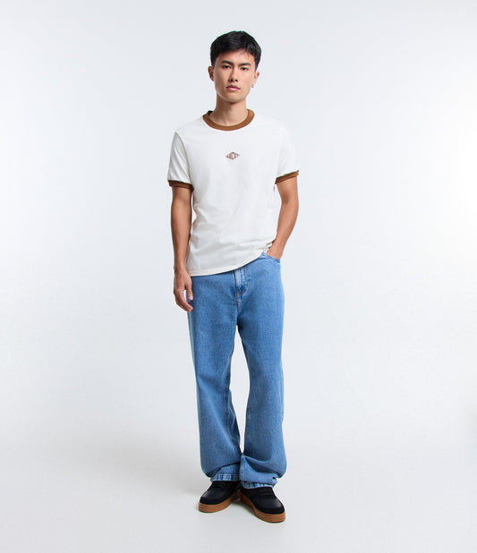 Jeans blu medio larghi con tasche