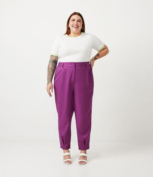 Pantaloni sartoriali viola - Curve e taglie forti