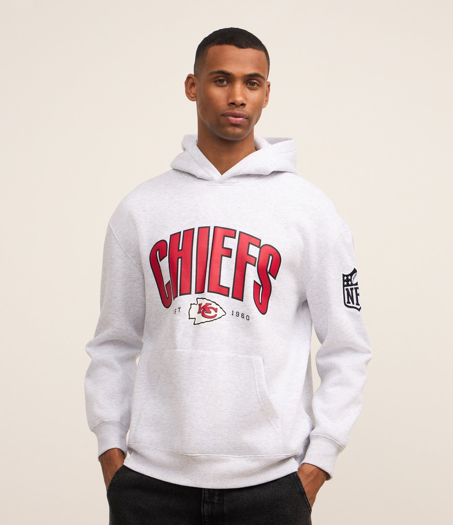 Sudadera polar relajada con estampado NFL Eagles - Gris