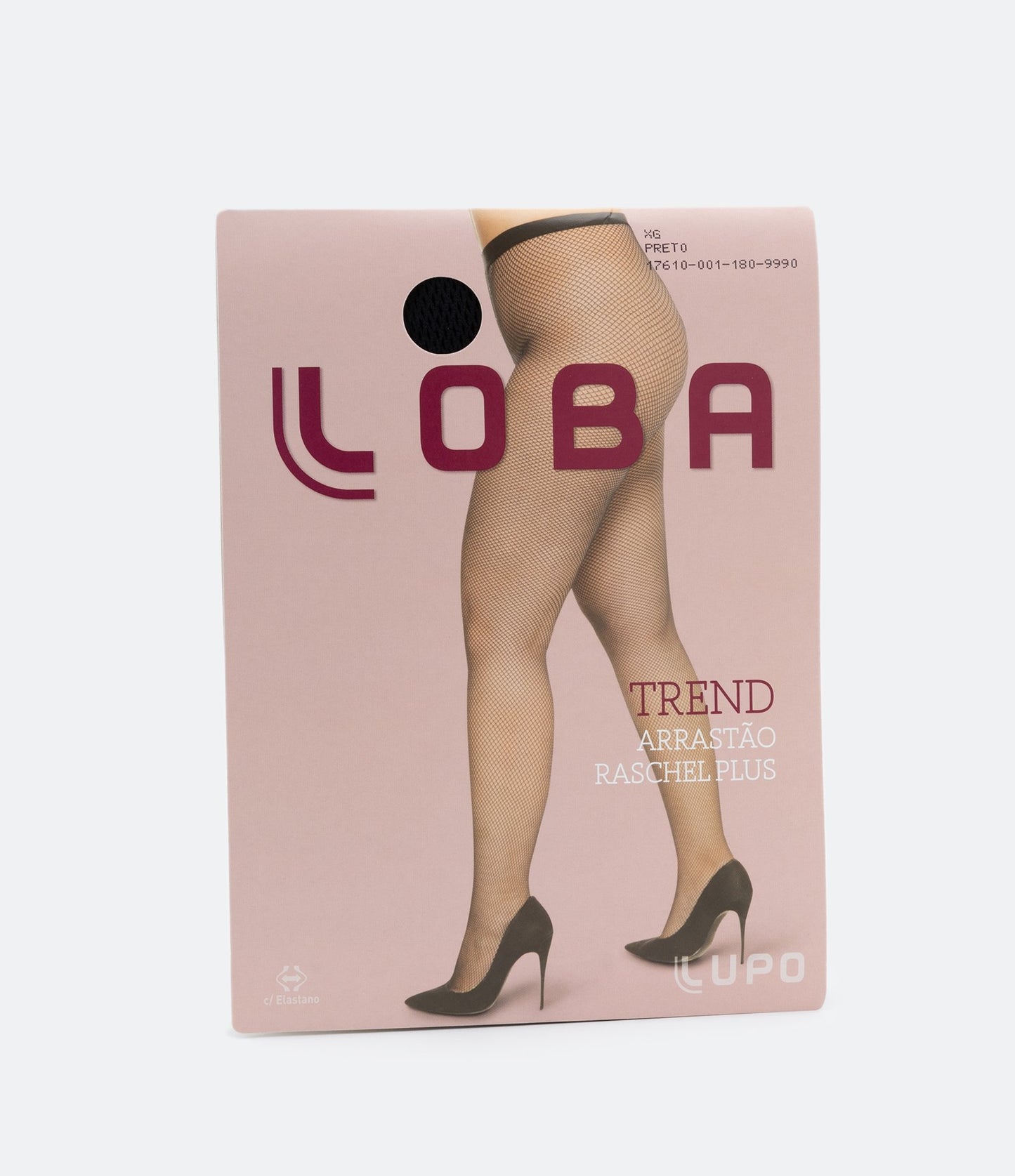 Medias de rejilla de microfibra Loba Curve y tallas grandes Negro