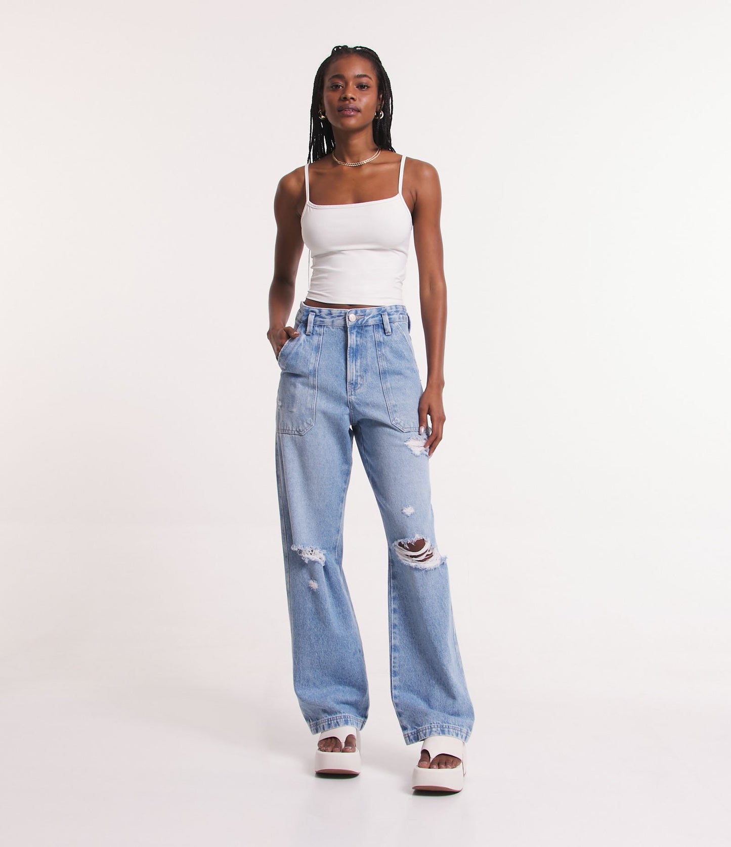 Jeans stile anni '90 Distressed Blue Carpenter