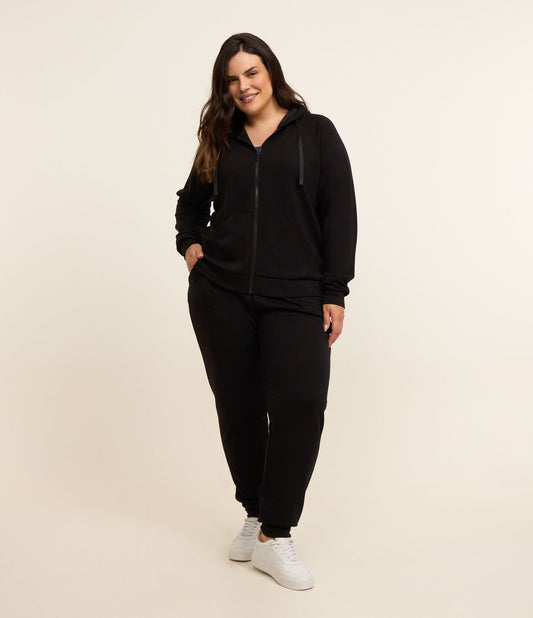 Pantaloni da jogging neri Plus Size Curve con cintura regolabile
