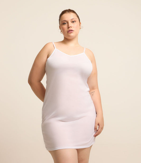 Vestido curto de crepe com decote em V, Curve & Plus Size, branco