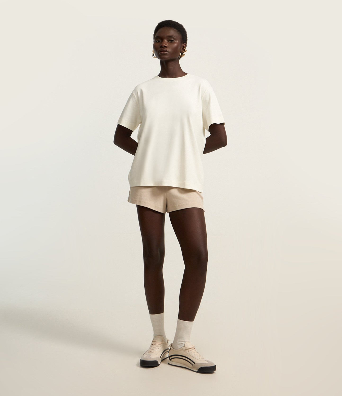 Maglietta bianca in cotone a maniche corte