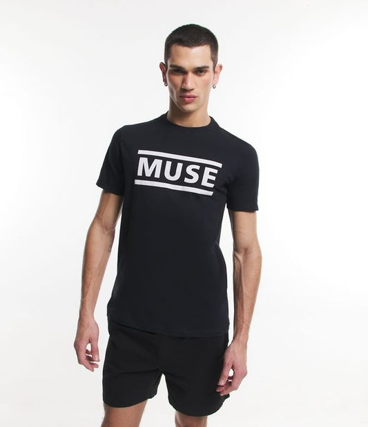 Camiseta regular em malha de Jersey preta com estampa de logotipo