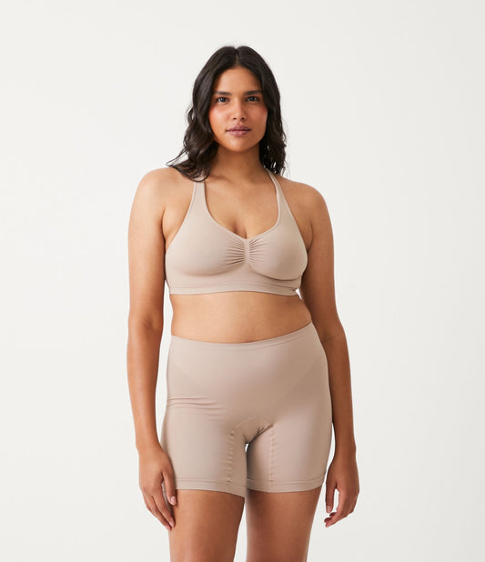 Bermuda modellanti beige in microfibra - Curve e taglie forti