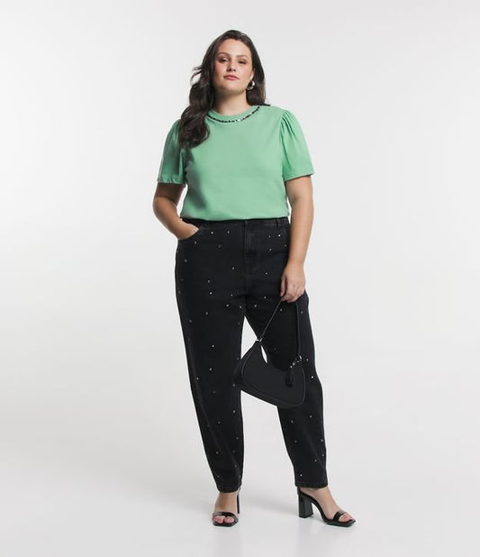 Vaqueros para mamás con bolsillos en Curve y Tallas Grandes - Negro