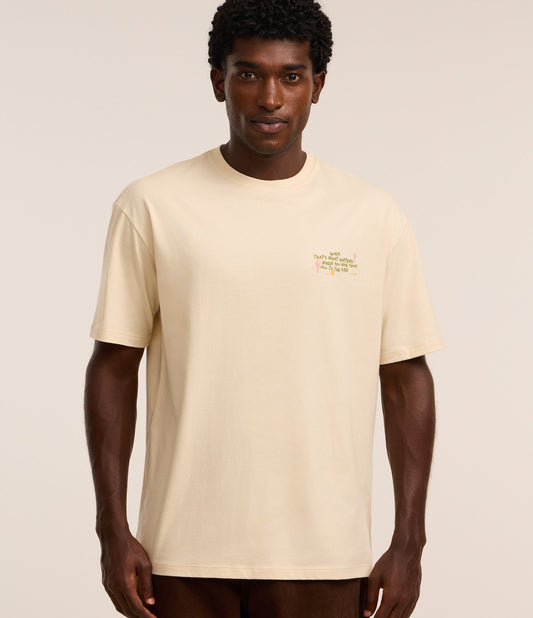 Camiseta Bege de Algodão com Caimento Relaxado e Estampa de Cavalo "Oops My Boots"