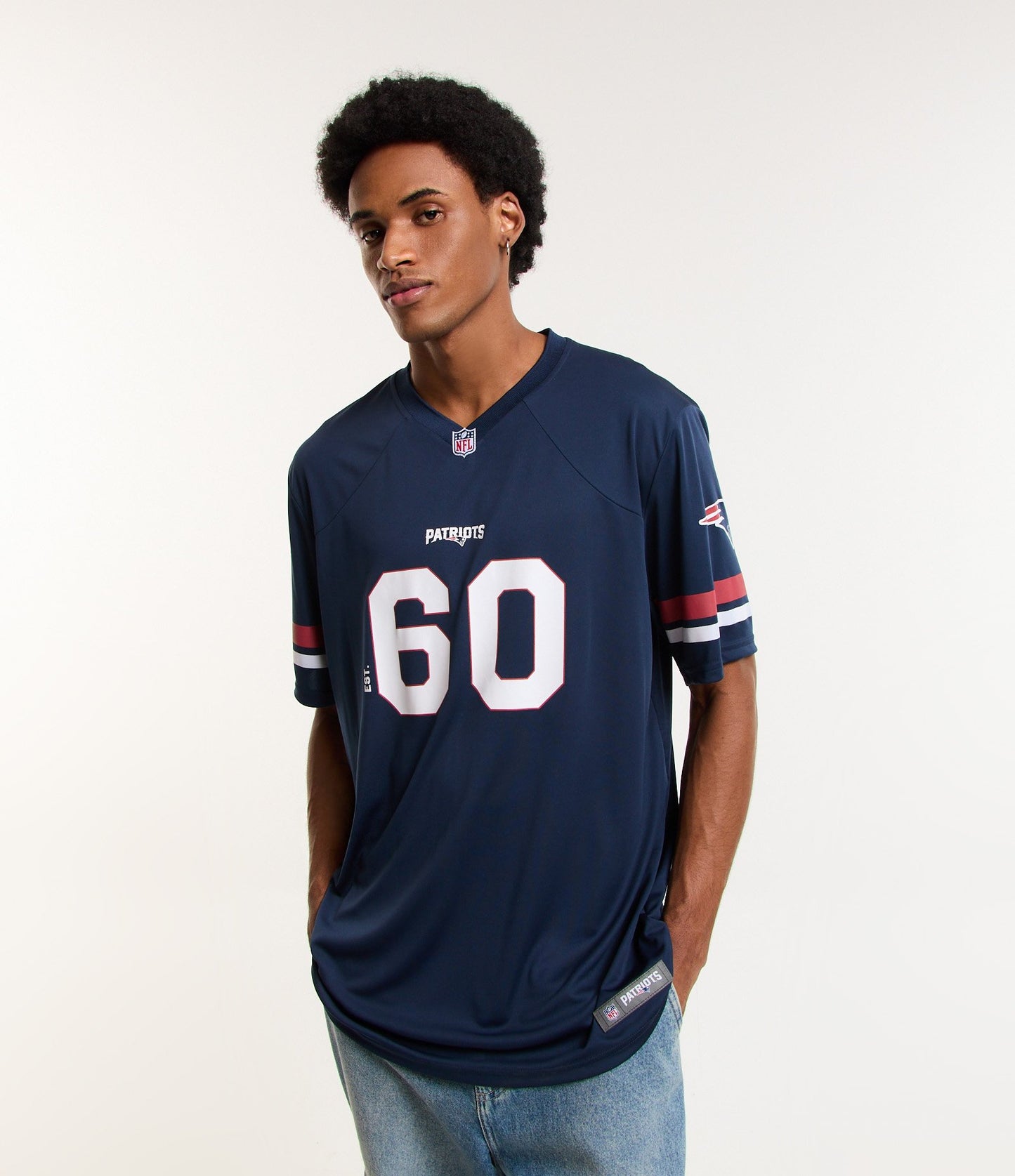 Sportcore American Football T-Shirt NFL Patriots Navy Blue