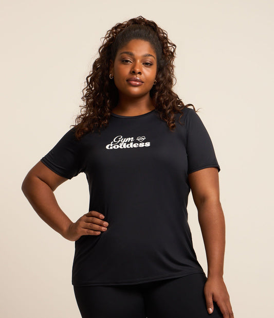 Maglietta sportiva nera Plus Size con tecnologia Curve Dry