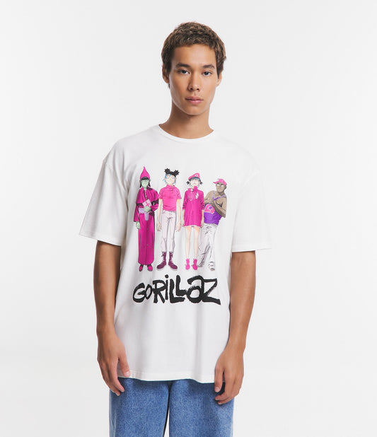 Maglietta Biancaneve in morbida maglia con stampa dei Gorillaz