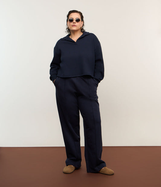 Pantaloni da ginnastica dritti in taglie Curve e Plus Size - Blu