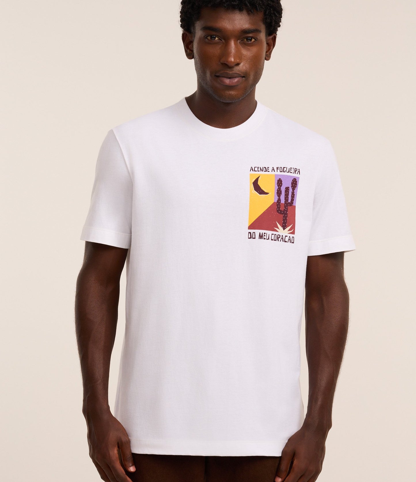 Maglietta Off-White in cotone comfort a manica corta - Accendi il fuoco del mio cuore