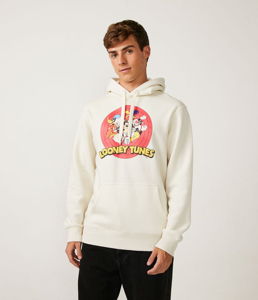 Moletom Bege com Estampa dos Looney Tunes