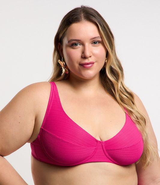 Top bikini con ferretto senza imbottitura Curve e taglie forti Rosa