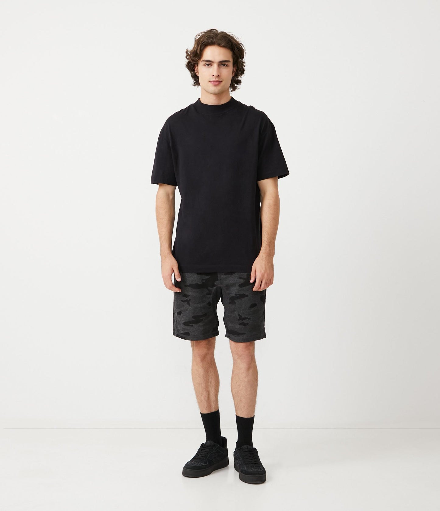 Sudadera Slim Básica de Camuflaje con Bolsillos Negros con Cremallera