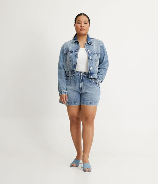 Pantalones vaqueros para mamás Curve y Tallas Grandes azules con adornos en los bolsillos