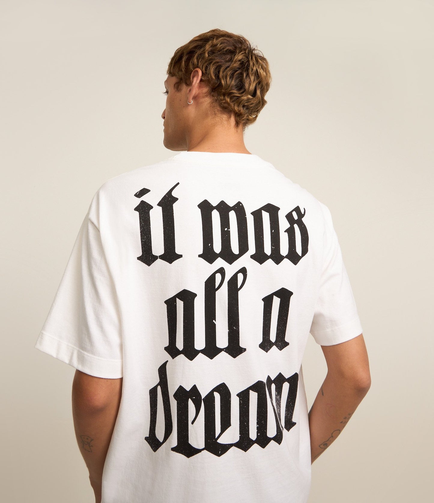 Maglietta boxy Notorious B.I.G in tessuto a maglia bianco