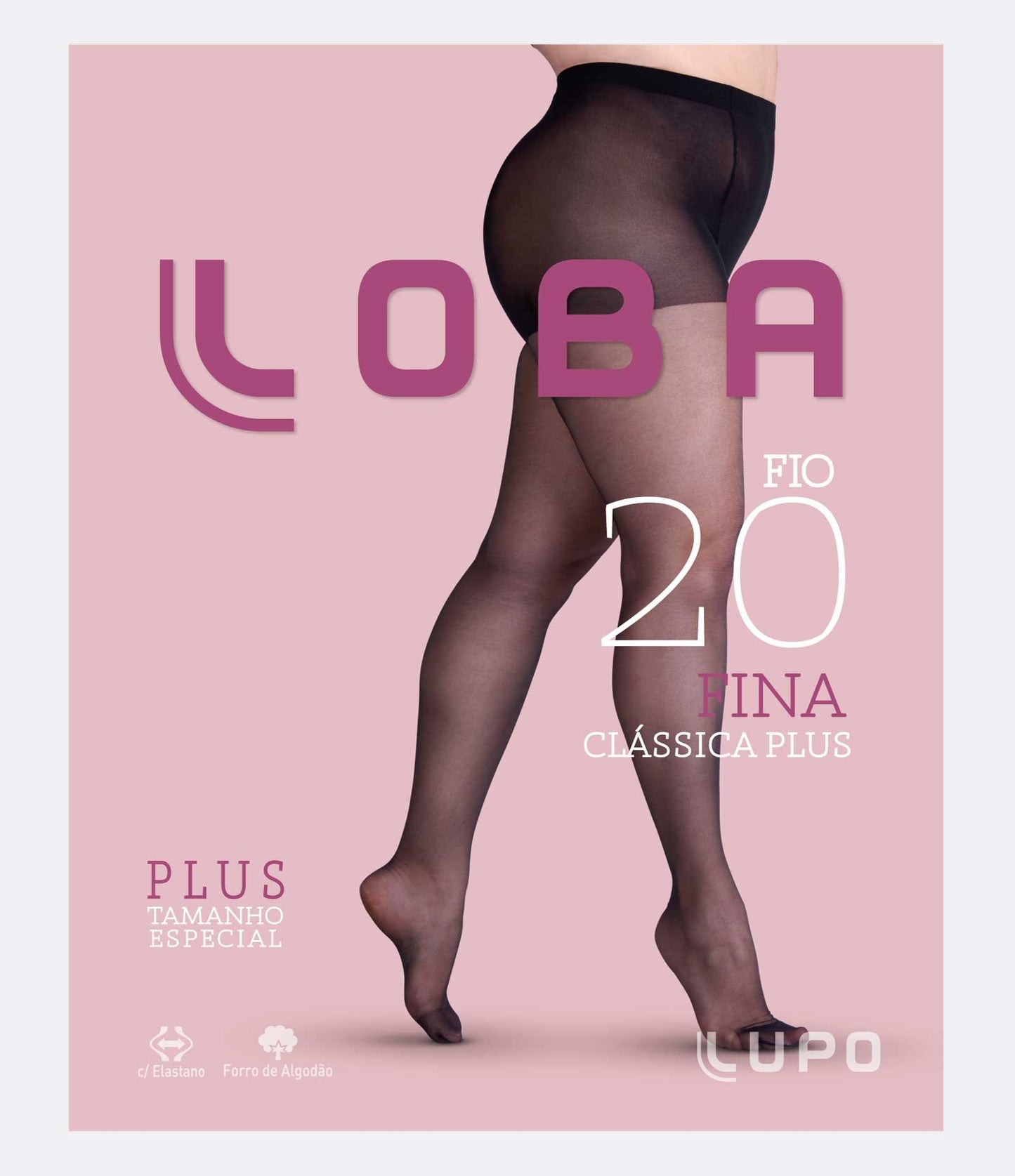 Medias de Poliamida Fio 20 Loba Curva y Tallas Grandes Natural