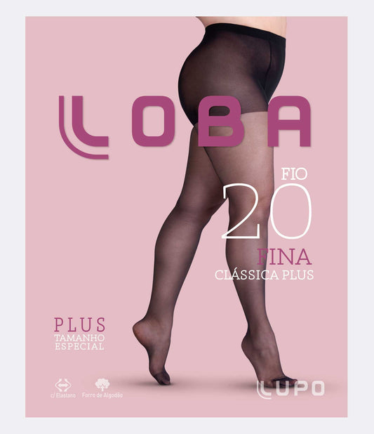 Medias de Poliamida Fio 20 Loba Curva y Tallas Grandes Natural