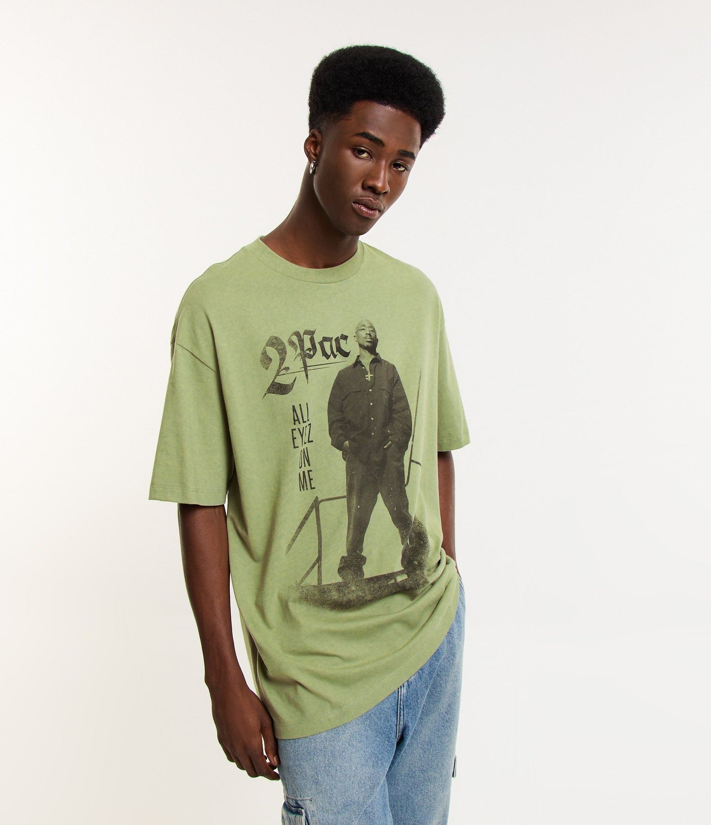 Green Tupac Graphic Comfort T-Shirt