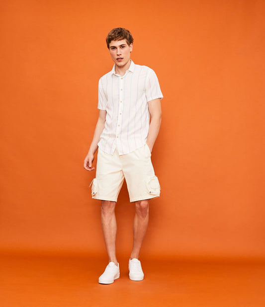 Bermuda Cargo Pocket in twill bianco