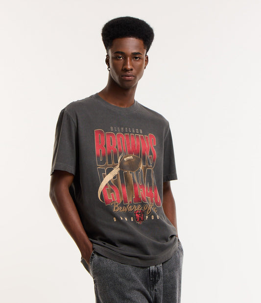 Camiseta Comfort Cotton com estampa NFL Browns - Cinza